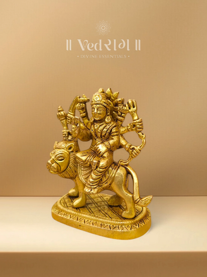 Brass Bhujangabhushana Idol | Handcrafted Goddess Durga Statue | Divine Brass Murti with Serpent Adornment