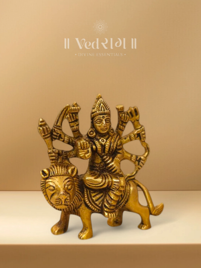 Brass Brahmacharini Idol | Handcrafted Goddess of Devotion Statue | Divine Brass Murti for Home & Temple
