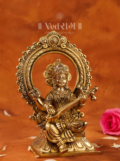 Brass Brahmasvarupini Statue | Divine Feminine Energy & Creation Symbol | Handcrafted Brass Idol for Home, Office & Temple Décor | Spiritual Vedic Sculpture