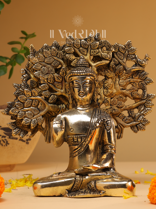 Brass Kalpavriksh Buddha