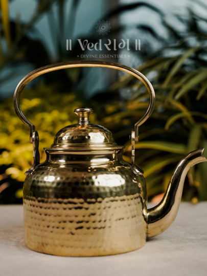 Brass Kettle & Tea Pot | Handcrafted Traditional Brass Teapot | Elegant & Durable Tea Brewer for Home & Café