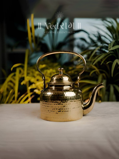 Brass Kettle & Tea Pot | Handcrafted Traditional Brass Teapot | Elegant & Durable Tea Brewer for Home & Café