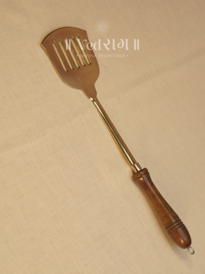 Brass Laddles - Set of 5 | Traditional Brass Cooking Spoons for Authentic Indian Cooking