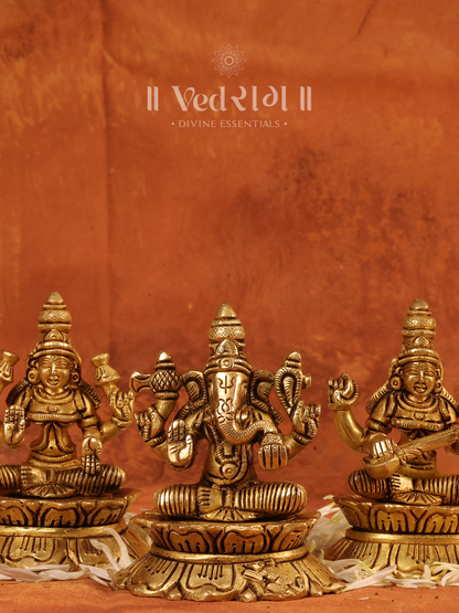 Brass Laxmi Ganesha Saraswati