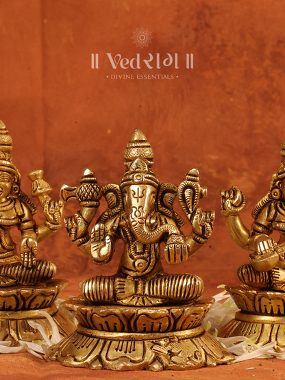 Brass Laxmi Ganesha Saraswati