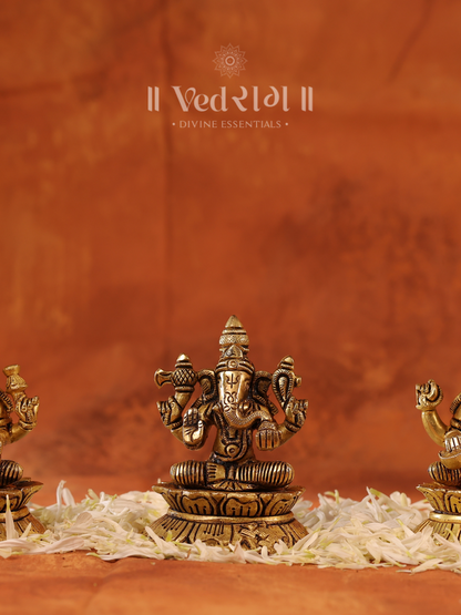 Brass Laxmi Ganesha Saraswati