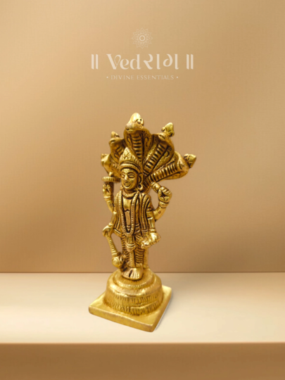 Brass Madhava Statue | Handcrafted Divine Brass Idol for Home, Office & Spiritual Décor | Traditional Antique Finish Showpiece