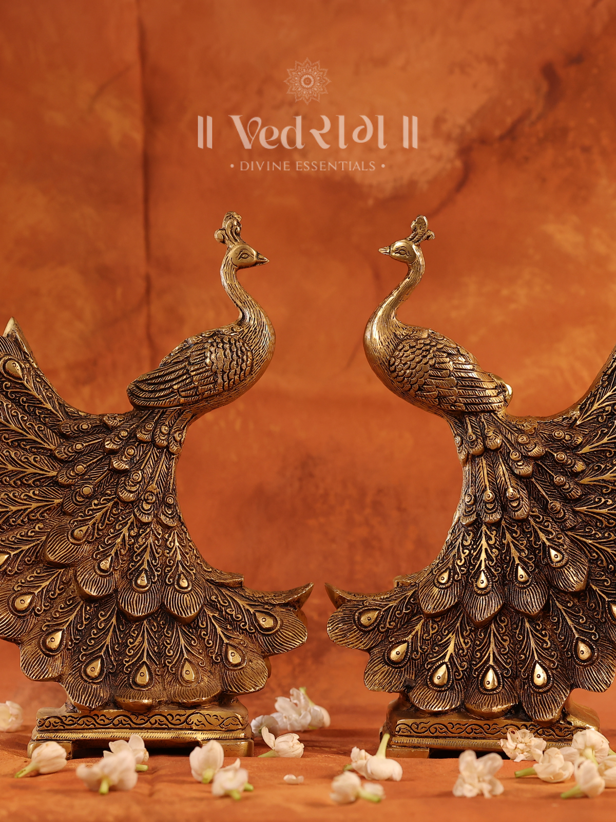 Mayur Brass Mayur (Set of 2) | Decorative Brass Peacock Statues | Symbol of ...