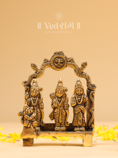 Brass Ram Parivar | Divine Lord Ram, Sita, Lakshman & Hanuman Idol | Spiritual Home & Temple Decor