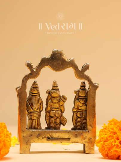 Brass Ram Parivar | Divine Lord Ram, Sita, Lakshman & Hanuman Idol | Spiritual Home & Temple Decor