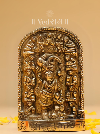 Brass Sarangpuri Hanuman Idol | Powerful Bajrangbali Murti for Strength & Protection | Handcrafted Brass Hanuman Ji Statue for Home & Temple
