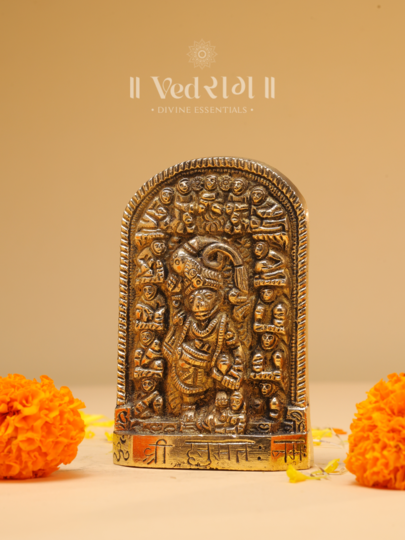 Brass Sarangpuri Hanuman Idol | Powerful Bajrangbali Murti for Strength & Protection | Handcrafted Brass Hanuman Ji Statue for Home & Temple
