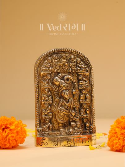 Brass Sarangpuri Hanuman Idol | Powerful Bajrangbali Murti for Strength & Protection | Handcrafted Brass Hanuman Ji Statue for Home & Temple