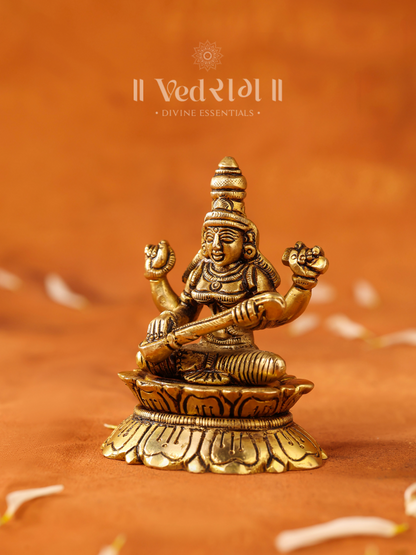  Brass Sarasvatika Statue 