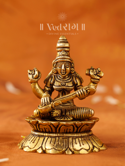  Brass Sarasvatika Statue 