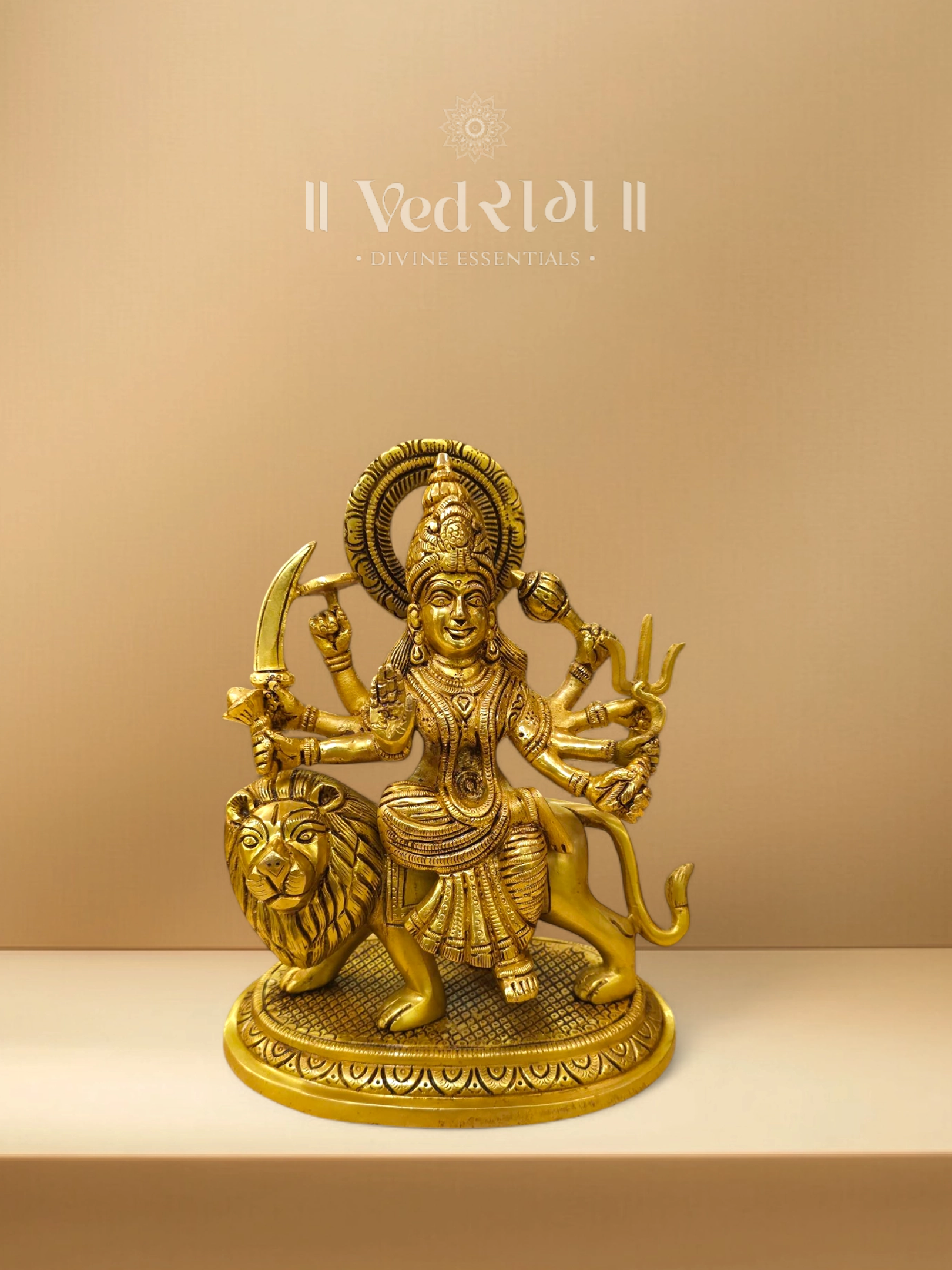 Brass Sharvani Devi Statue | Handcrafted Goddess Durga Idol | Symbol of Power & Divine Energy