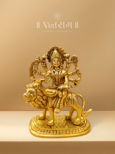 Brass Shivani Devi Statue | Handcrafted Goddess Durga Idol | Symbol of Strength & Protection