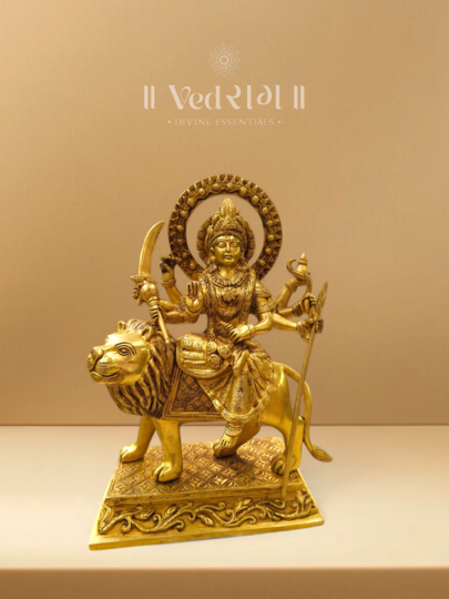 Brass Skandamata Idol | Handcrafted Goddess Durga Statue | Divine Mother of Lord Kartikeya | Symbol of Motherly Love & Protection