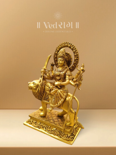 Brass Skandamata Idol | Handcrafted Goddess Durga Statue | Divine Mother of Lord Kartikeya | Symbol of Motherly Love & Protection