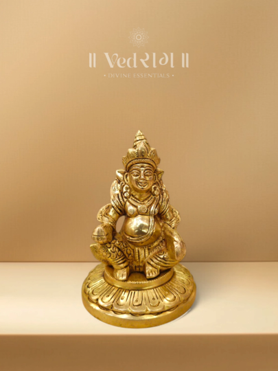 Brass Vaishravan Statue | Handcrafted Guardian of Wealth & Prosperity | Divine Brass Idol for Home, Office & Temple