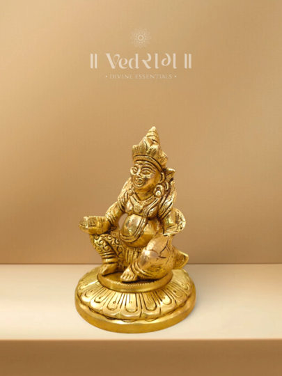 Brass Vaishravan Statue | Handcrafted Guardian of Wealth & Prosperity | Divine Brass Idol for Home, Office & Temple