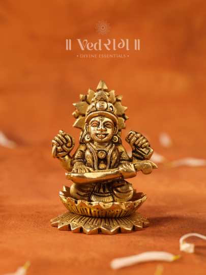 Brass Siddhividya Statue | Divine Symbol of Knowledge & Enlightenment | Handcrafted Brass Idol for Home, Temple & Spiritual Décor
