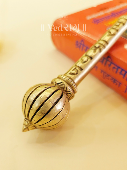 Brass Gada | Sacred Mace of Strength & Power | Handcrafted Hanuman Gada for Home, Temple & Spiritual Decor