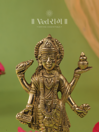 Brass Sushruta Dhanvantri Idol | Handcrafted Brass Statue of the God of Ayurveda & Healing | Vastu & Puja Idol for Health & Well-being | Antique Finish Décor