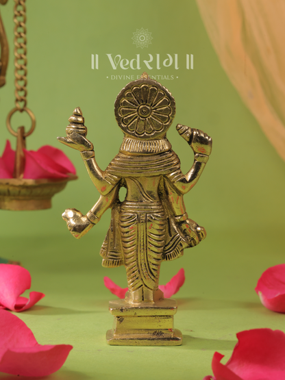 Brass Sushruta Dhanvantri Idol | Handcrafted Brass Statue of the God of Ayurveda & Healing | Vastu & Puja Idol for Health & Well-being | Antique Finish Décor