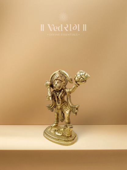Brass Lankineebhanjana Hanuman Idol | Vanquisher of Lankini | Handcrafted Brass Murti Representing Courage & Righteous Power