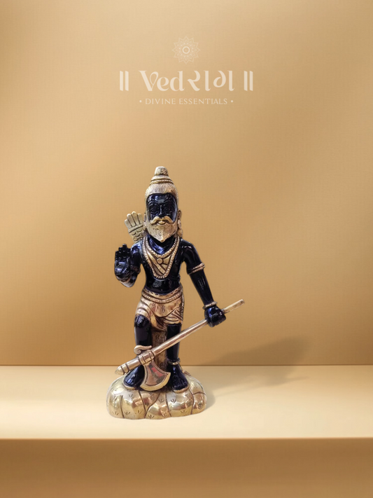 Brass Bhargav Idol | Handcrafted Parshuram Ji Statue | Symbol of Warrior Sage, Dharma & Justice