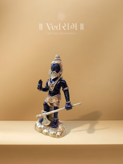 Brass Bhargav Idol | Handcrafted Parshuram Ji Statue | Symbol of Warrior Sage, Dharma & Justice