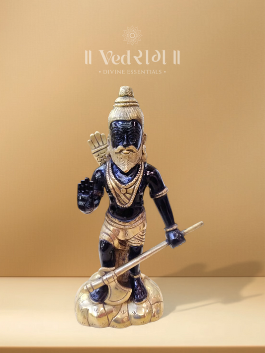 Brass Bhargav Idol | Handcrafted Parshuram Ji Statue | Symbol of Warrior Sage, Dharma & Justice