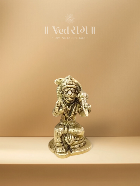 Brass Vayu Veer Hanuman Idol | Divine Symbol of Strength, Devotion & Protection | Handcrafted Brass Statue for Home & Temple Décor
