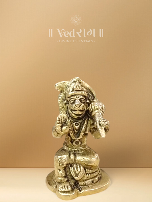 Brass Vayu Veer Hanuman Idol | Divine Symbol of Strength, Devotion & Protection | Handcrafted Brass Statue for Home & Temple Décor