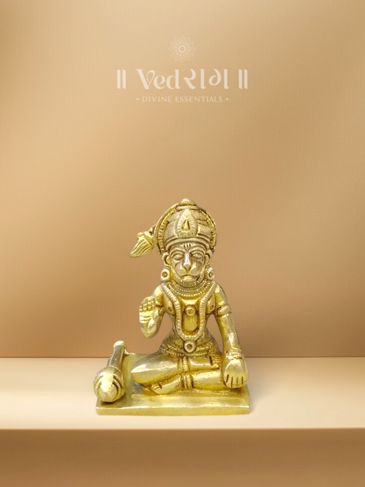 Brass Shakti Murti of Lord Hanuman | Handcrafted Divine Idol Symbolizing Supreme Power & Devotion | Spiritual Brass Statue for Home Temple & Décor