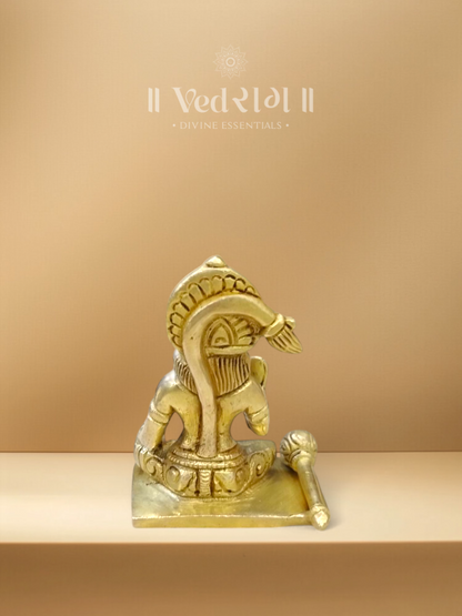 Brass Shakti Murti of Lord Hanuman | Handcrafted Divine Idol Symbolizing Supreme Power & Devotion | Spiritual Brass Statue for Home Temple & Décor