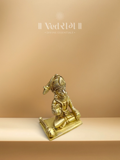Brass Shakti Murti of Lord Hanuman | Handcrafted Divine Idol Symbolizing Supreme Power & Devotion | Spiritual Brass Statue for Home Temple & Décor