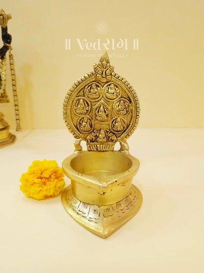 Brass Gajalakshmi Diya | Divine Lakshmi Elephant Oil Lamp for Prosperity & Wealth | Handcrafted Brass Diya for Pooja, Home & Temple Décor