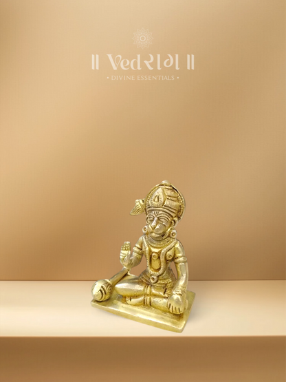 Brass Shakti Murti of Lord Hanuman | Handcrafted Divine Idol Symbolizing Supreme Power & Devotion | Spiritual Brass Statue for Home Temple & Décor