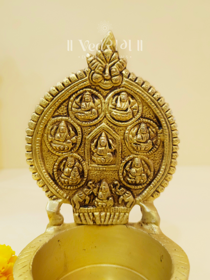 Brass Gajalakshmi Diya | Divine Lakshmi Elephant Oil Lamp for Prosperity & Wealth | Handcrafted Brass Diya for Pooja, Home & Temple Décor