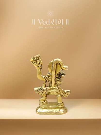 Brass Pingalaksha Hanuman Idol | Divine Brass Statue with Golden Eyes of Strength & Devotion | Handcrafted Hanuman Murti for Home Temple & Spiritual Décor