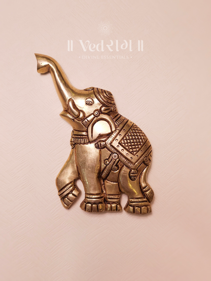 Brass Elephant Kalash Set | Ornate Brass Kalash with Elephant Design for Pooja & Home Décor | Traditional Indian Wedding & Temple Accessory