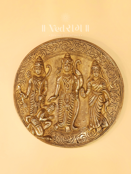 Brass Vijay Ram Darbaar | Divine Lord Rama Idol with Sita, Lakshman & Hanuman | Handcrafted Brass Ram Darbar Murti for Pooja, Home & Temple Décor