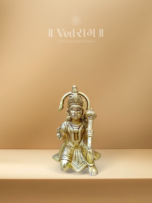 Brass Kapisenanayaka Hanuman Idol | Commander of the Vanara Army | Handcrafted Brass Murti for Devotion, Power & Protection