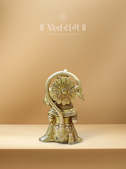 Brass Kapisenanayaka Hanuman Idol | Commander of the Vanara Army | Handcrafted Brass Murti for Devotion, Power & Protection