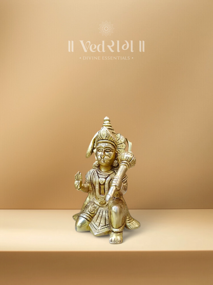 Brass Kapisenanayaka Hanuman Idol | Commander of the Vanara Army | Handcrafted Brass Murti for Devotion, Power & Protection