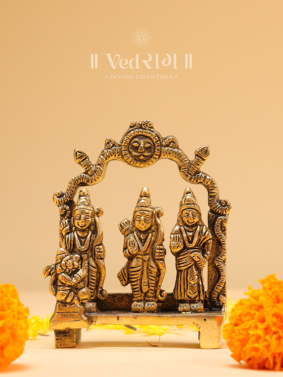 Brass Ram Parivar | Divine Lord Ram, Sita, Lakshman & Hanuman Idol | Spiritual Home & Temple Decor