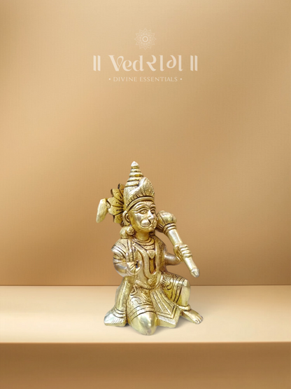 Brass Kapisenanayaka Hanuman Idol | Commander of the Vanara Army | Handcrafted Brass Murti for Devotion, Power & Protection