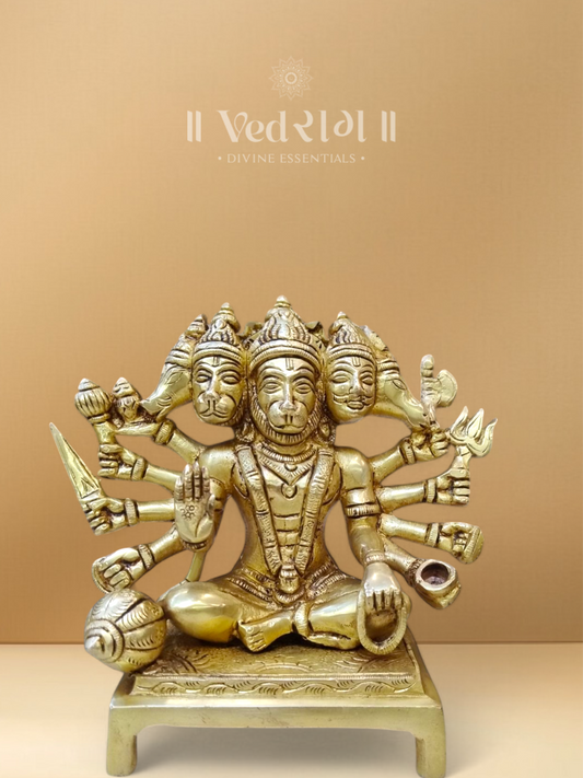 Brass Kumarabrahmacharin Hanuman Idol | Symbol of Divine Discipline & Celibacy | Handcrafted Brass Murti of Lord Hanuman for Strength & Devotion